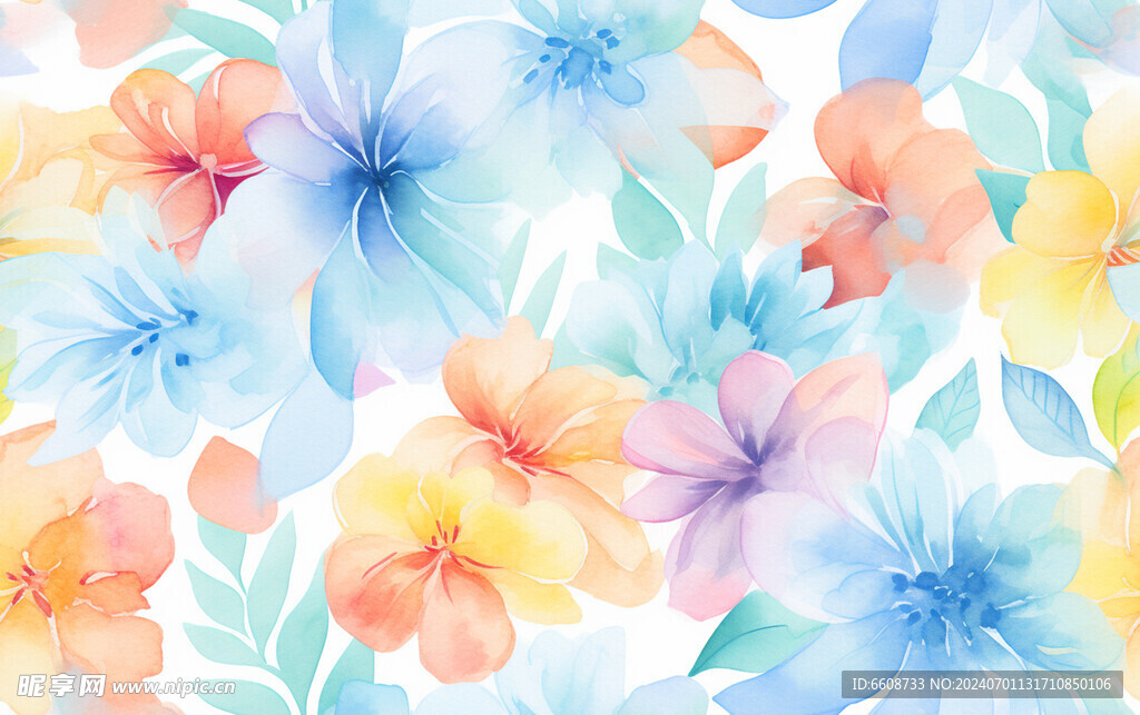 花朵鲜花水彩画