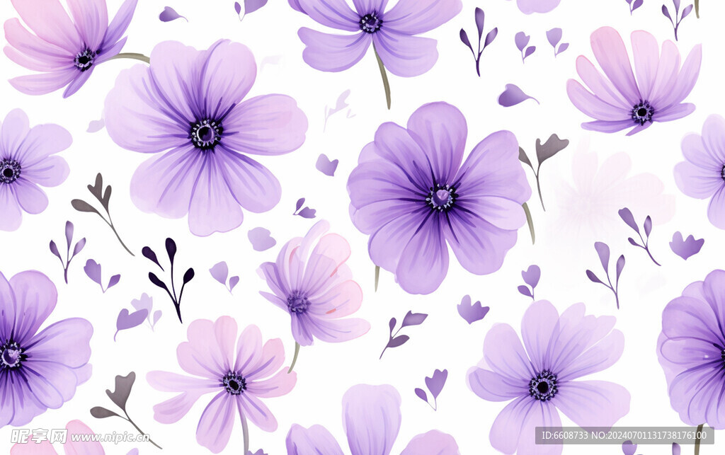 花朵鲜花水彩画