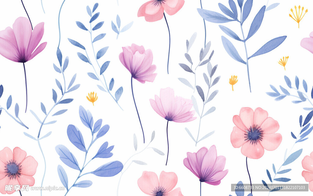 花朵鲜花水彩画