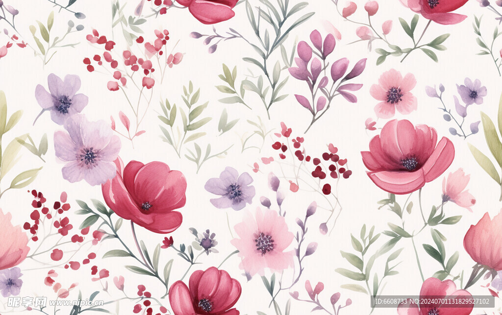 花朵鲜花水彩画