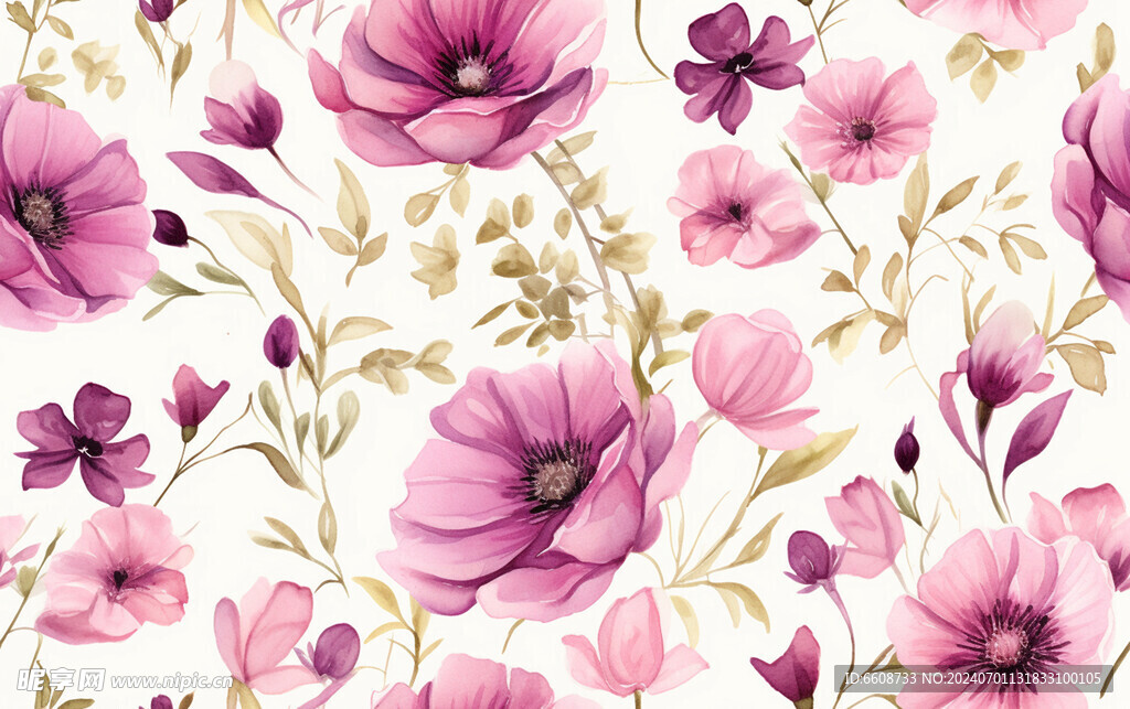 花朵鲜花水彩画