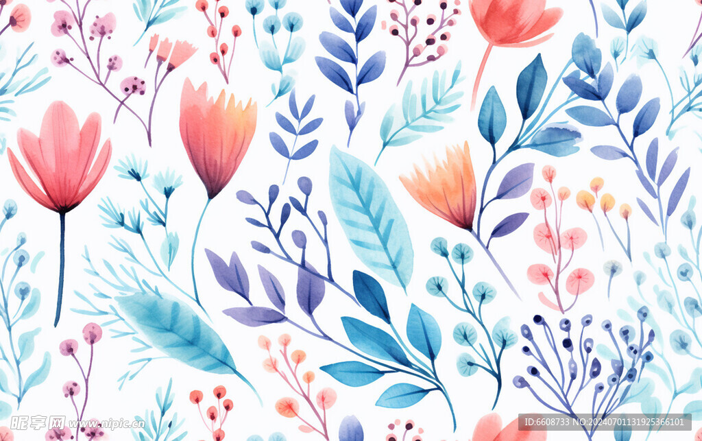 花朵鲜花水彩画