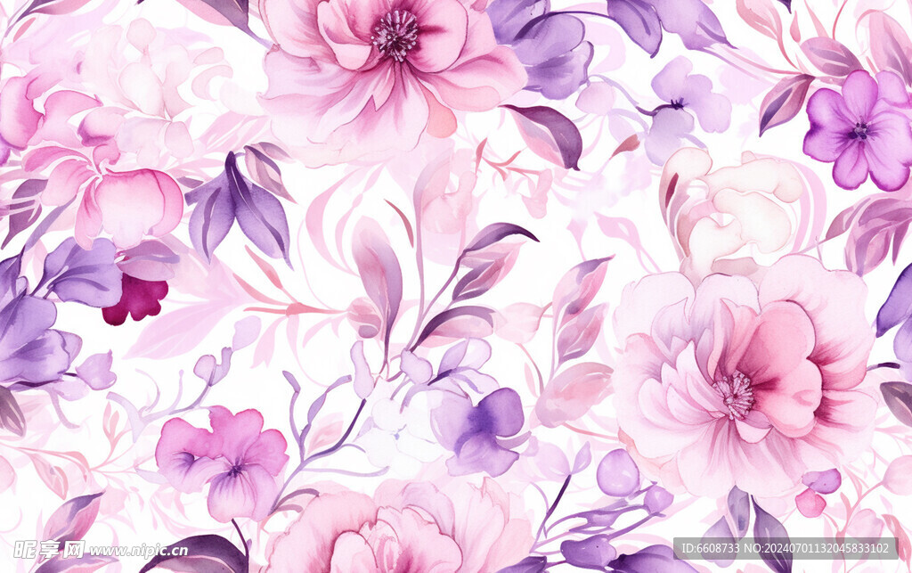 花朵鲜花水彩画
