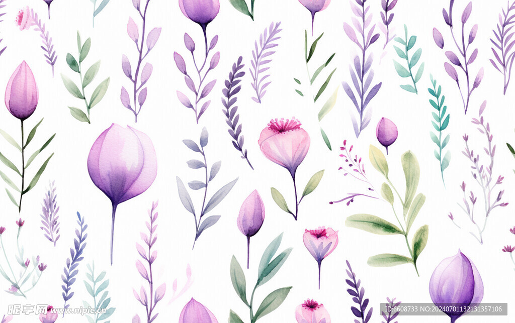 花朵鲜花水彩画