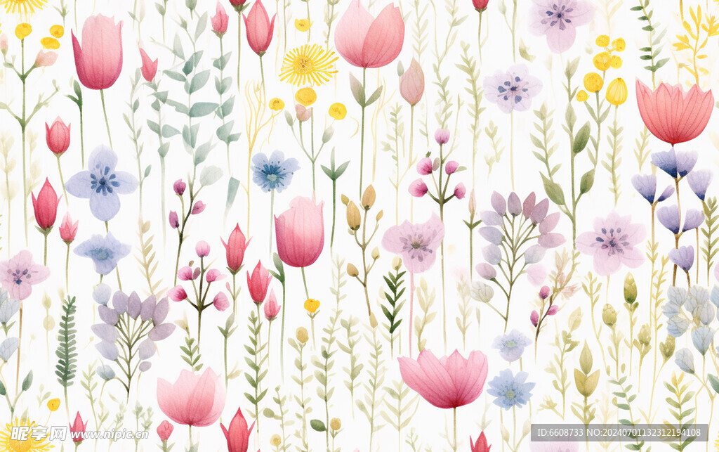 花朵鲜花水彩画