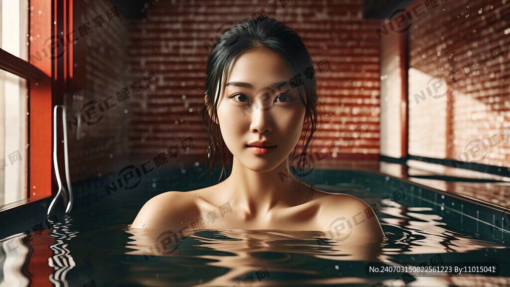 宾馆里有一个红砖砌的泡澡池子