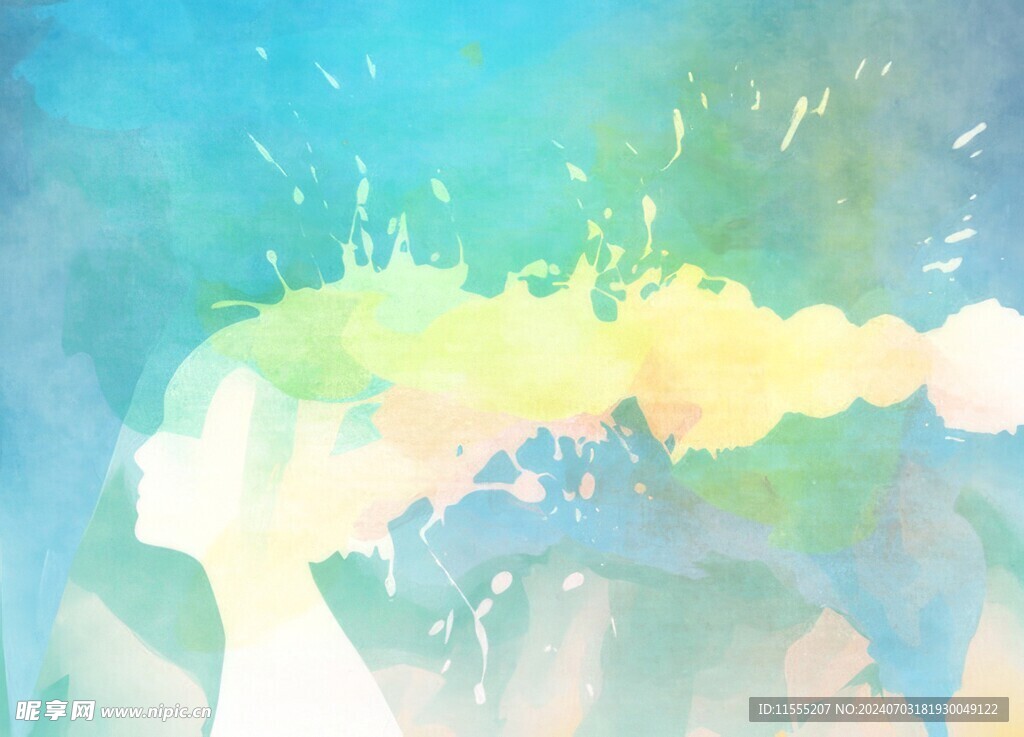 创意水彩抽象艺术画水彩晕染