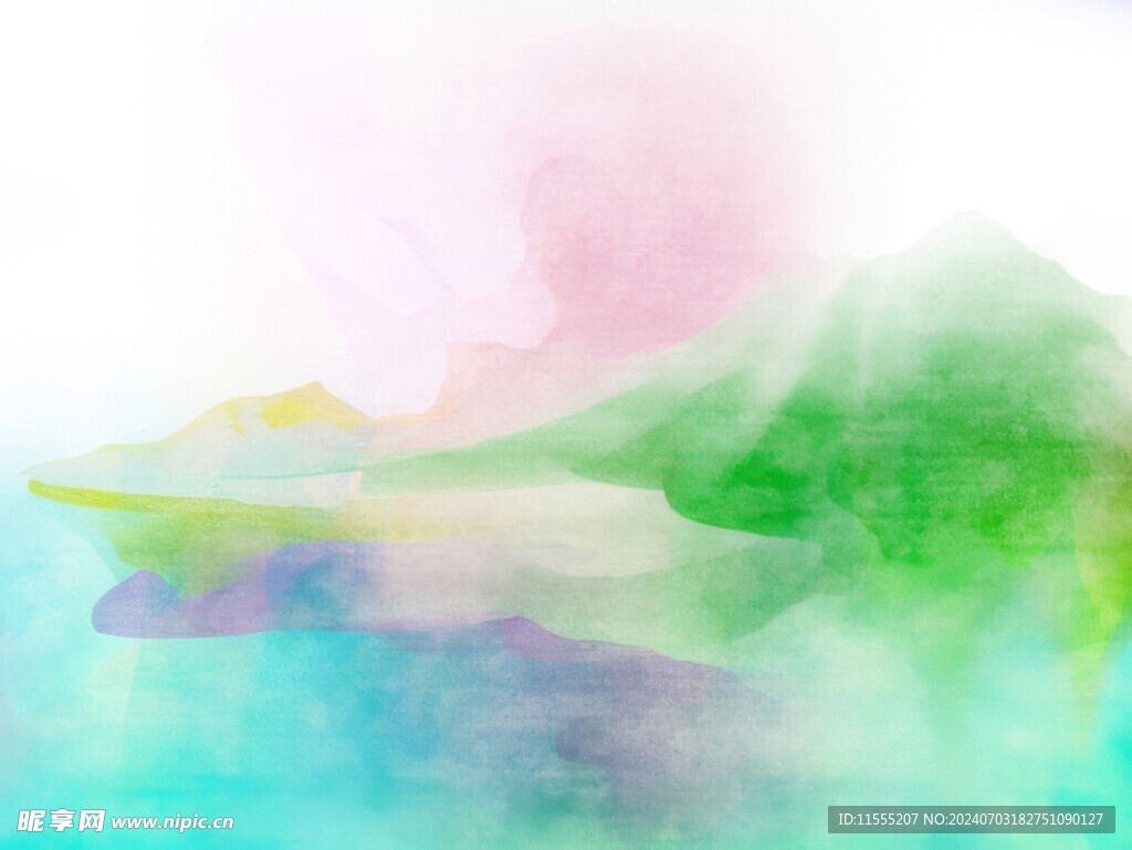 创意水彩抽象艺术画水彩晕染