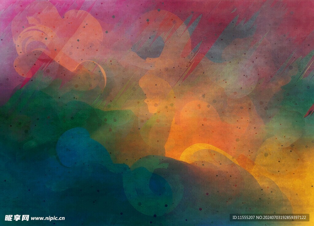 创意水彩抽象艺术画水彩晕染