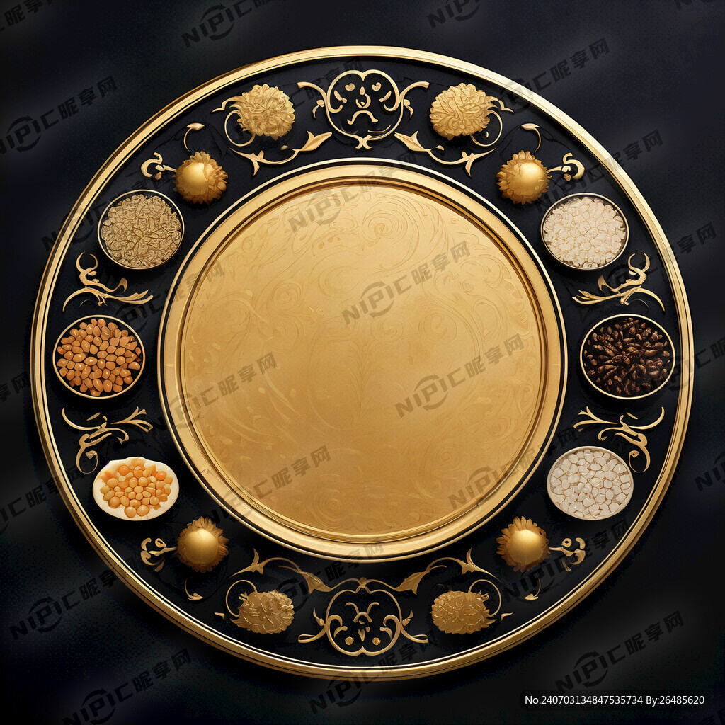 黑底图 金色边框里写字