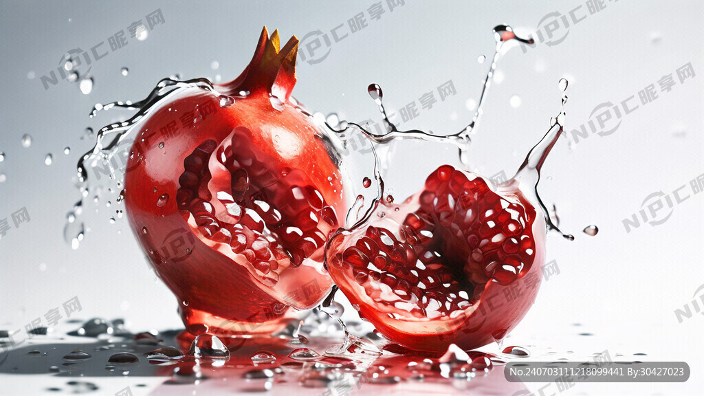 透明水珠高清石榴插画