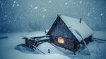 雪天的小木屋