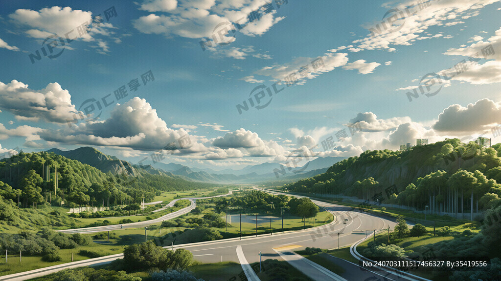 公路 绿化 天空 云 楼