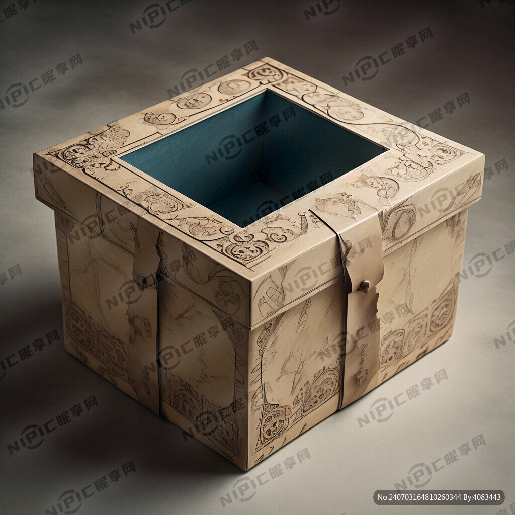 深兰色长方型纸盒子