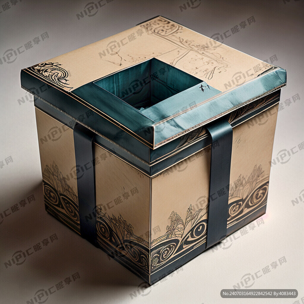 深兰色长方型纸盒子
