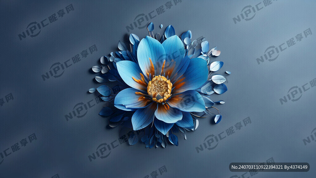 蓝色花蕊  文化发展公司标志 