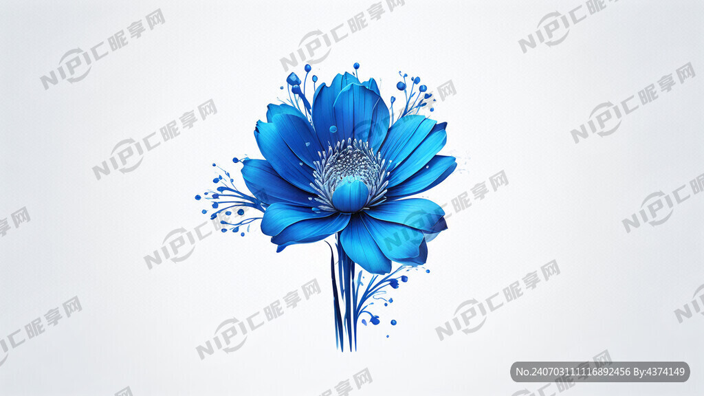 蓝色花蕊  文化发展公司标志 