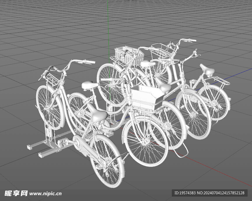 C4D模型 自行车 
