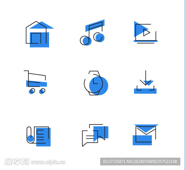 数字应用平面图标