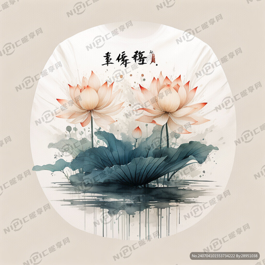 小暑 荷花 手举牌