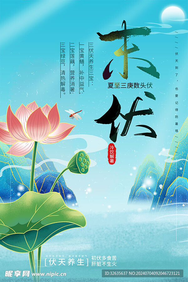 荷花末伏海报