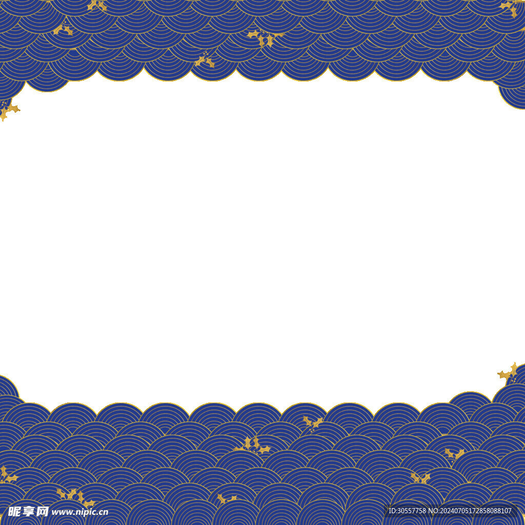 金色线描海浪底纹