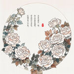 中国风花朵图案中式纹样国潮插画