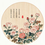 国潮插画中国风图案花朵海报素材