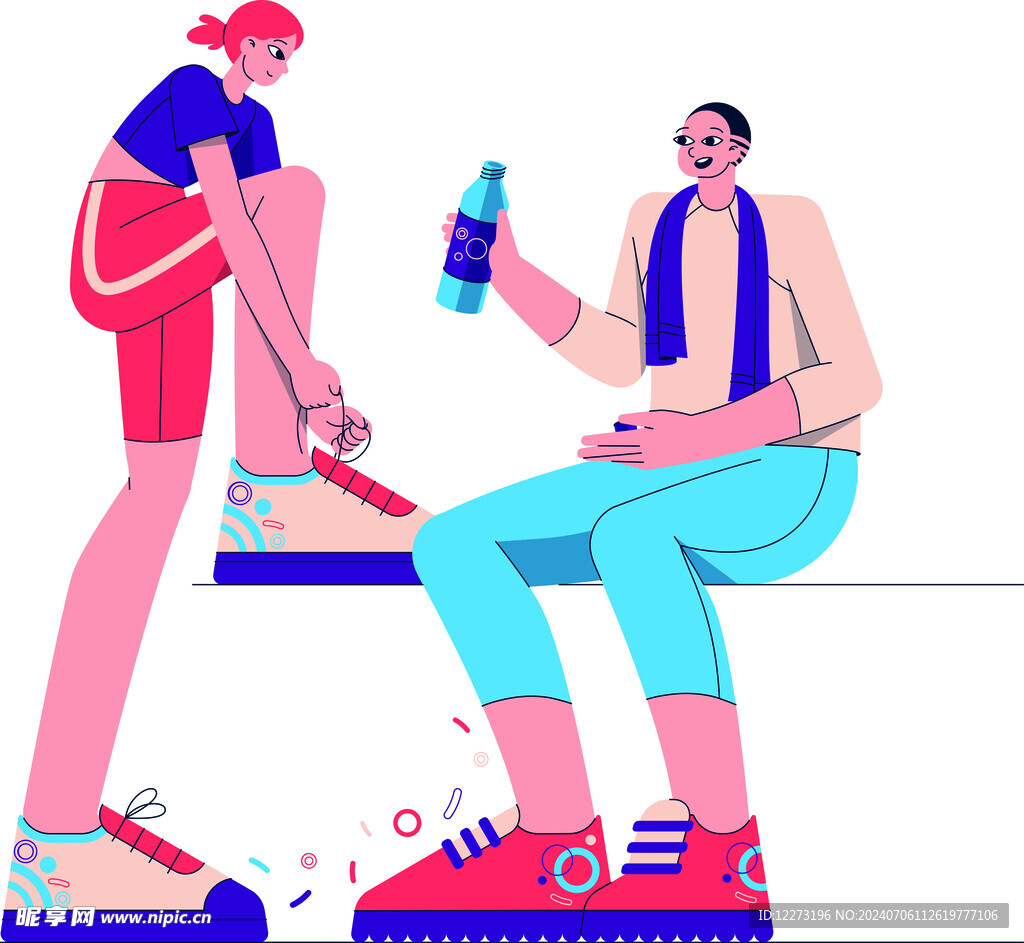 人物运动插画         