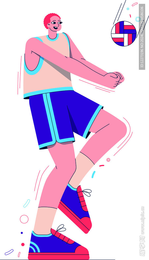 人物运动插画         