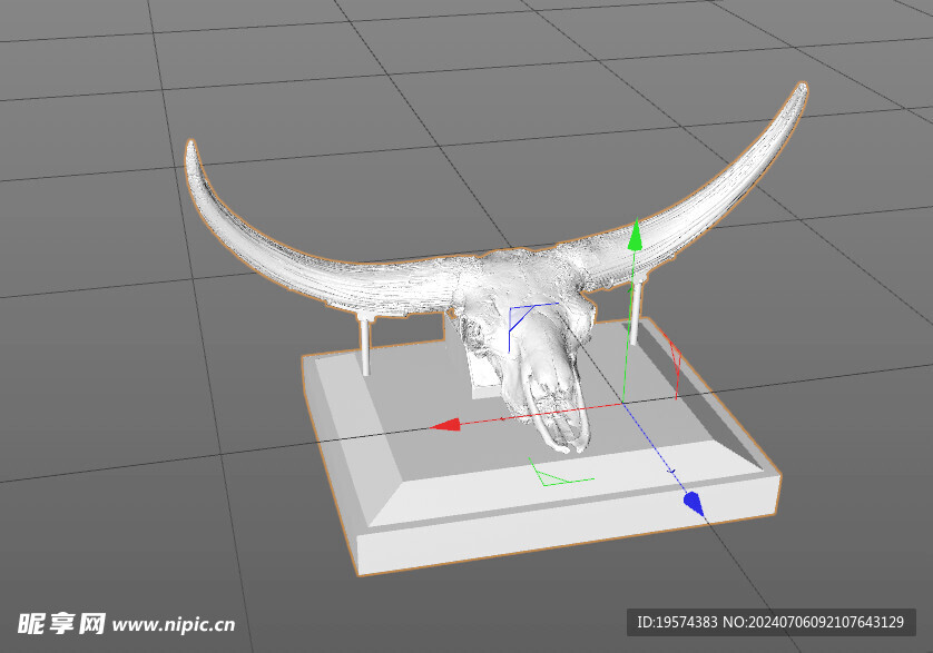 C4D模型 头骨