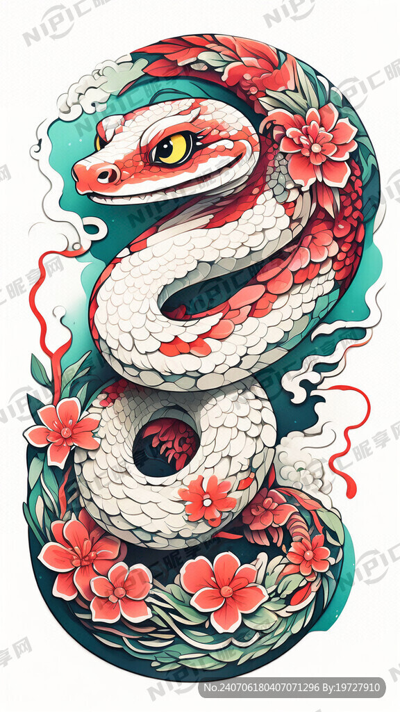 卡通蛇剪纸风