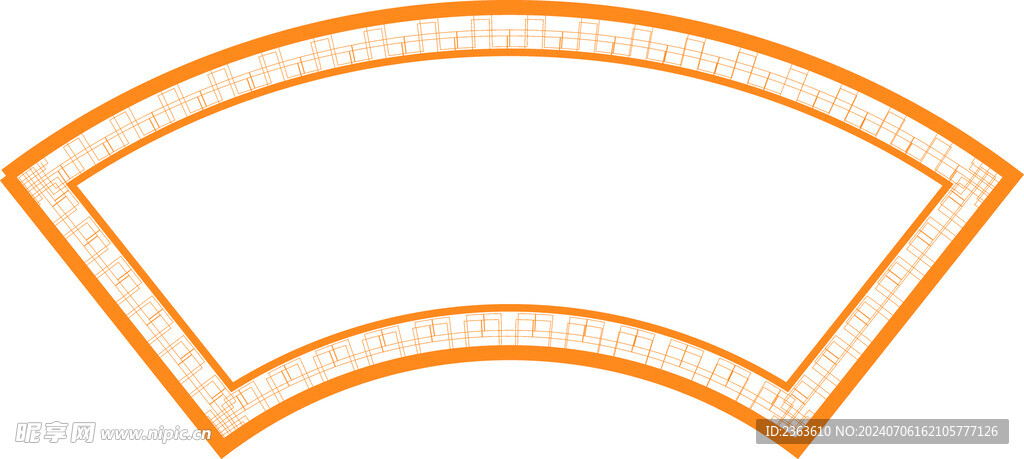 中式扇形边框花纹