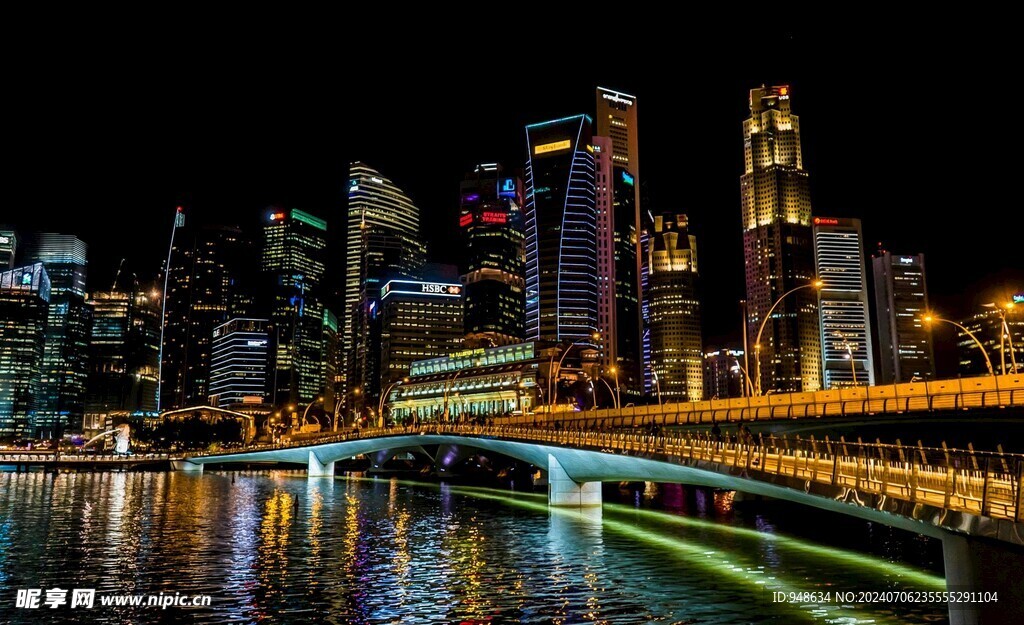 城市夜景霓虹江景