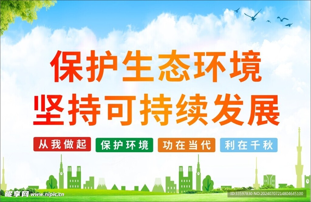 保护生态环境宣传牌