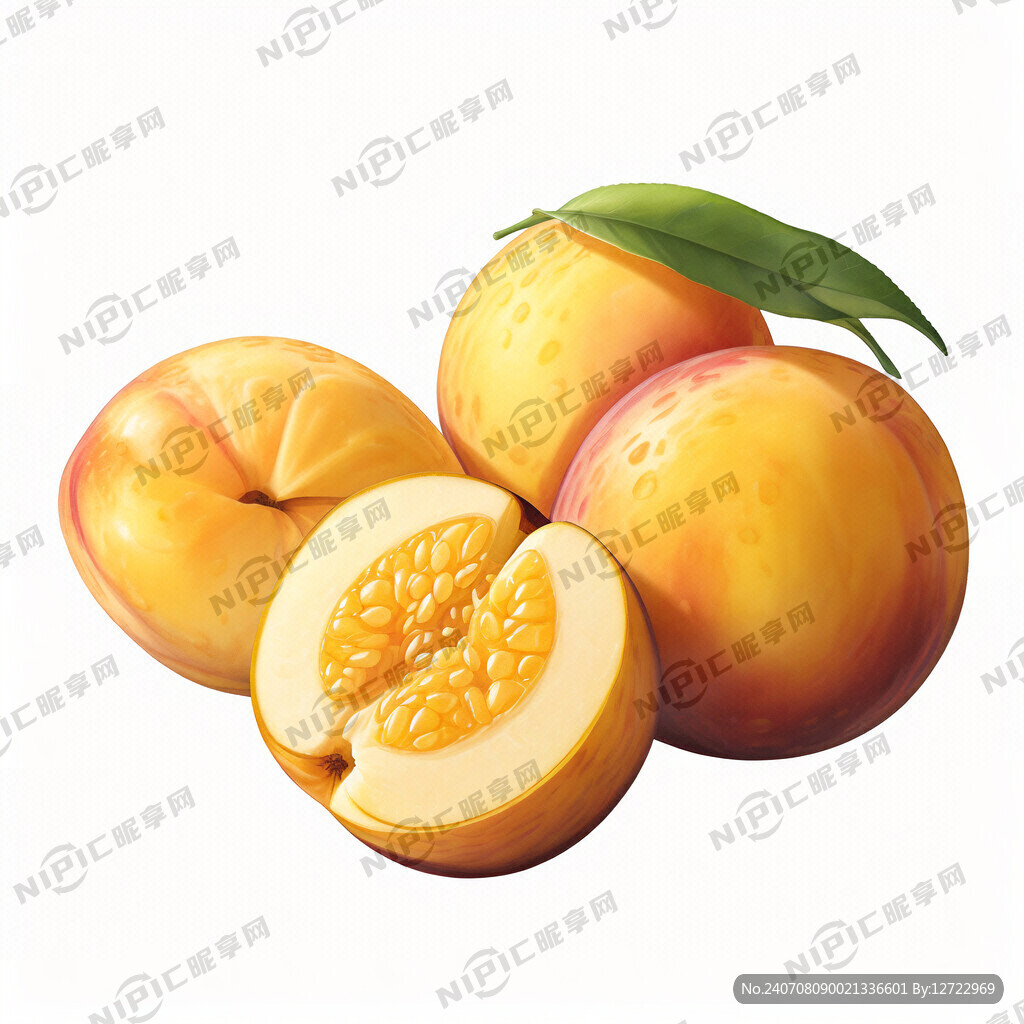 黄桃切面 正视图