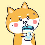 小狗喝奶茶