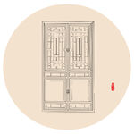 中国风线稿图门窗手绘插画素材