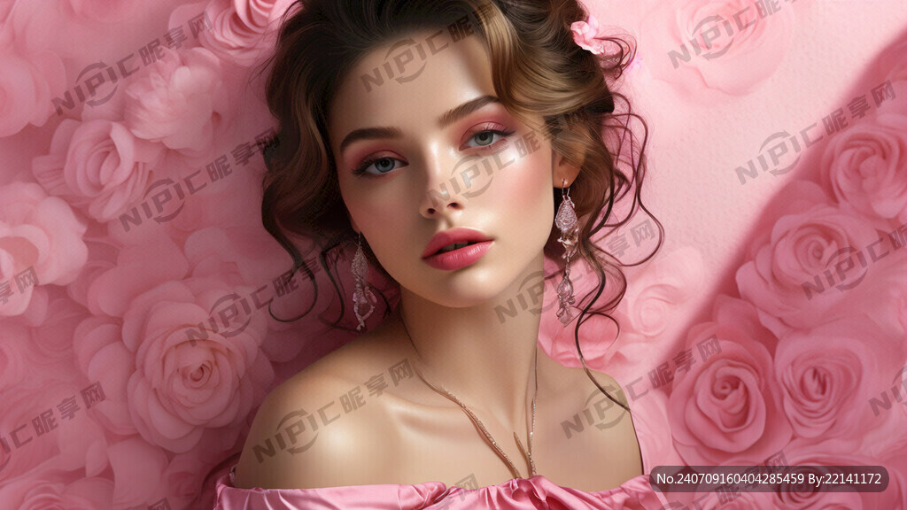 露肩 时尚魅惑欧美女郎 眼微闭