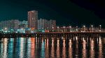 月亮湾会昌夜景桥光影水波纹