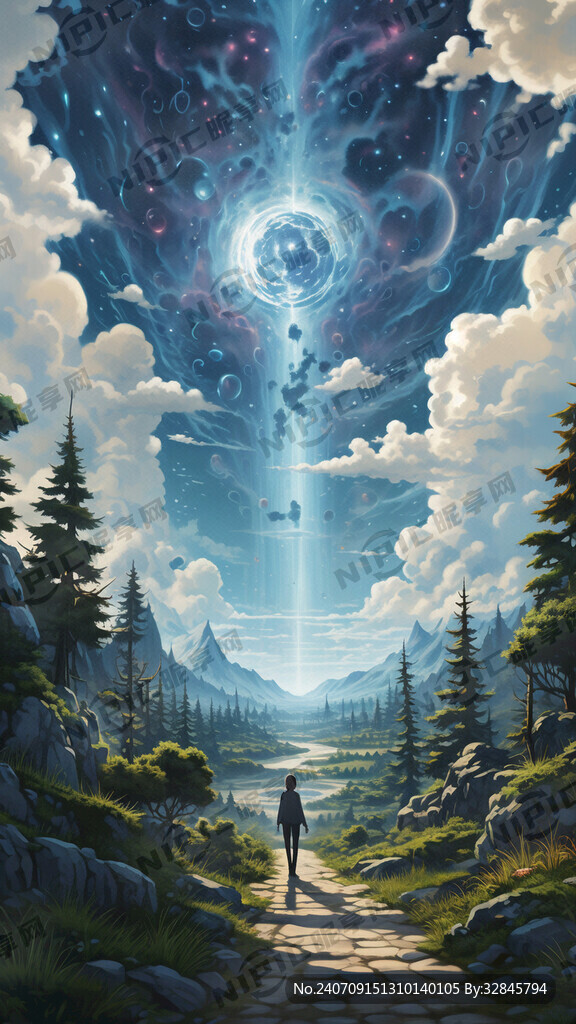 二次元插画风景人物意境