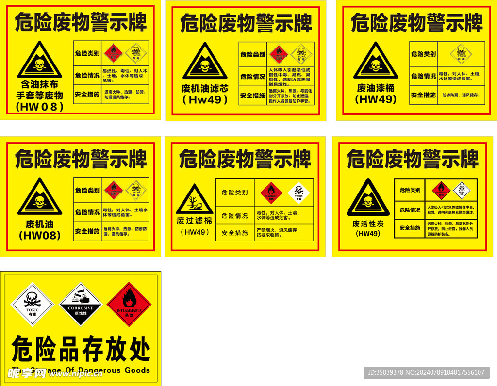 危险废物 警示牌