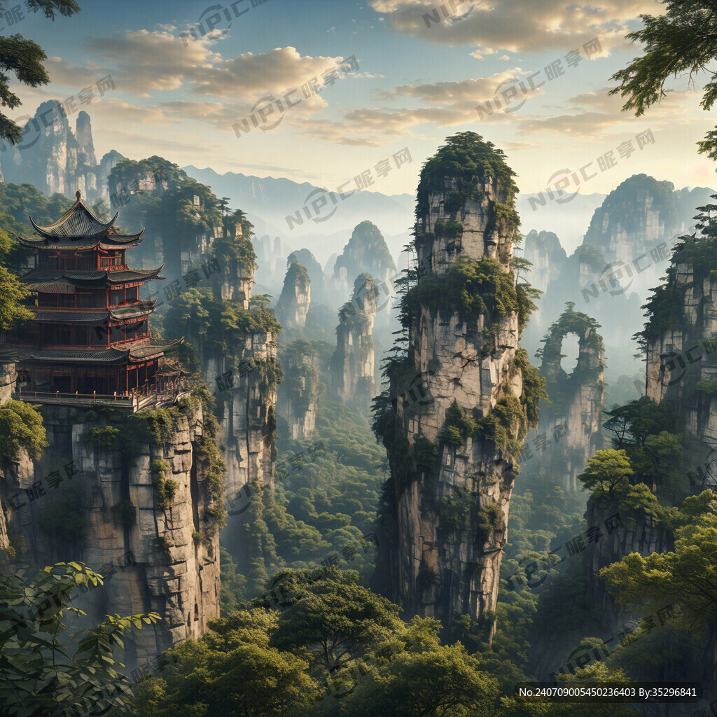 张家界风景 吊脚楼