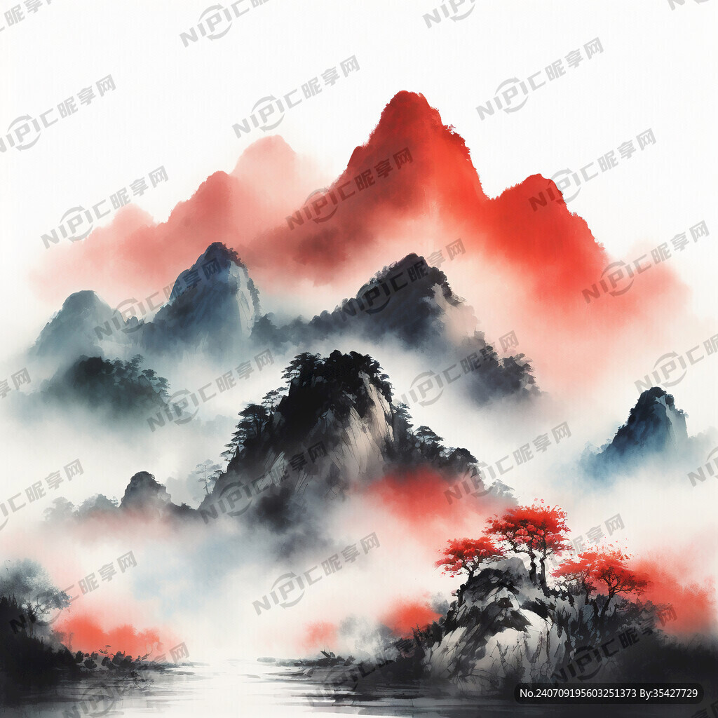 千里江山图 中国风 中国画