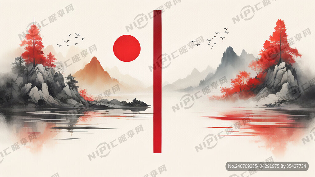 黄金广告 干净清爽 中国红