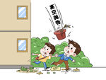 高空抛物危险插画社区免抠