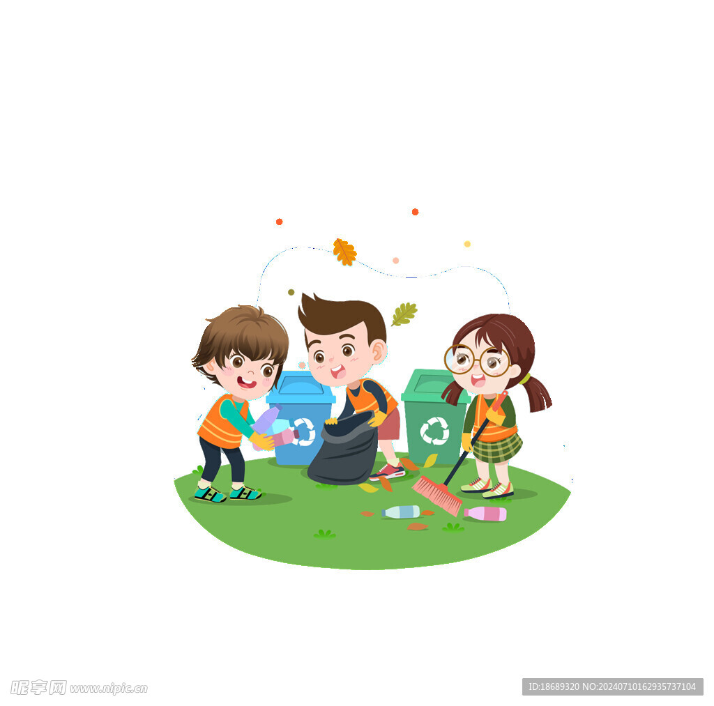 环保卫生打扫文明插画社区免抠
