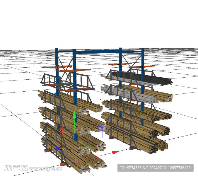 C4D模型 仓库货物