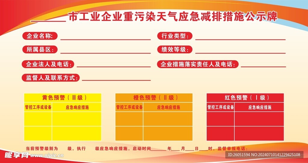 工业企业重污染天气应急减排措施