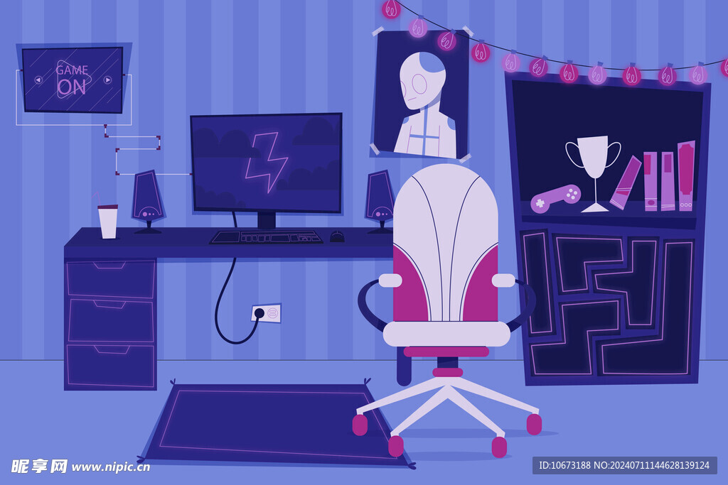 卡通电竞房高清图片